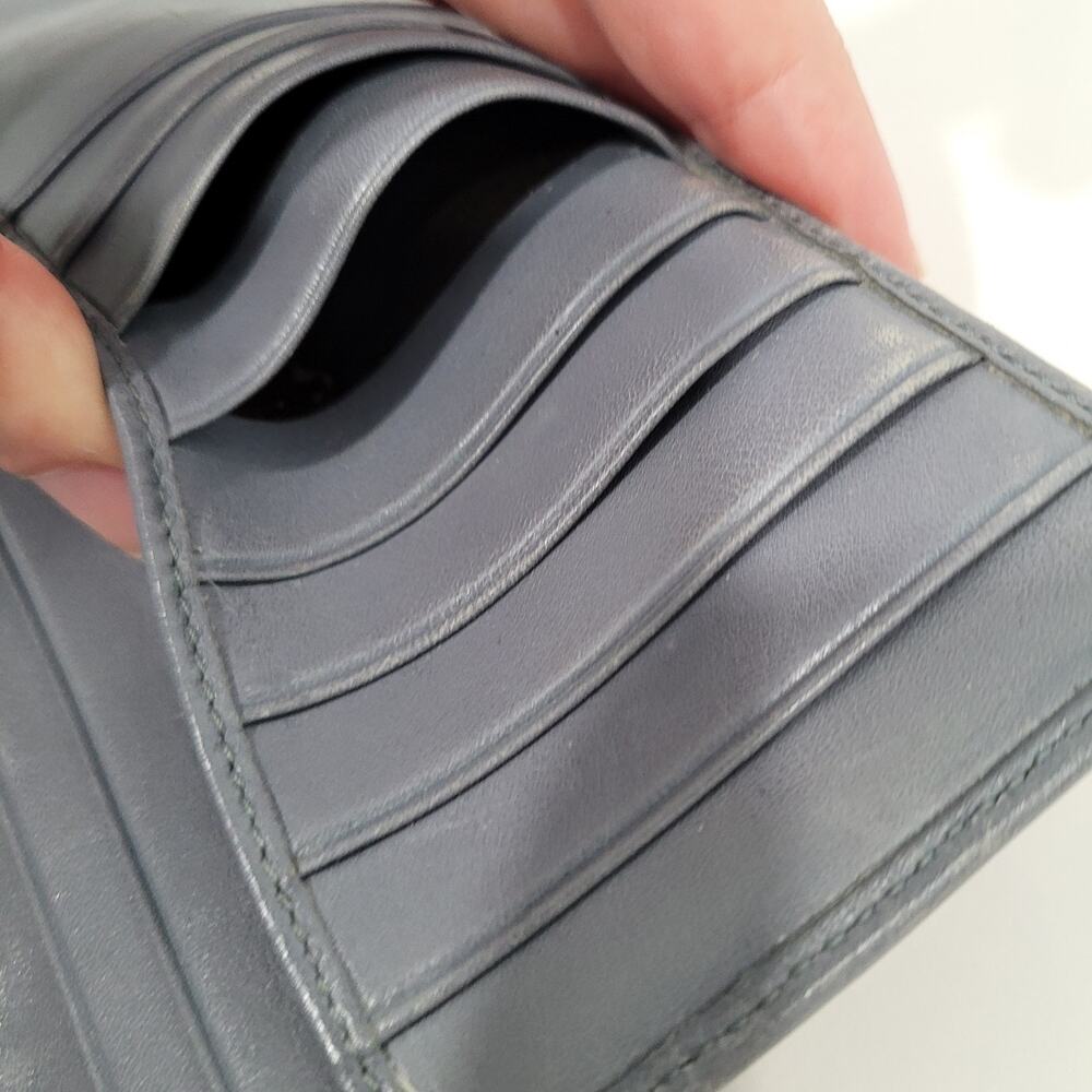 Bally Switzerland Wallet‎ Organizer Blue Large Leather Clutch Clasp Striped Logo - Picture 9 of 15